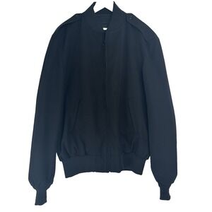 Sidran Men's Vintage Military Bomber Windbreaker Jacket Size 44L Black‎ Wool